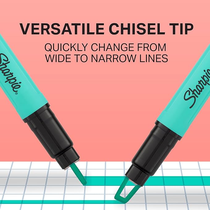 Sharpie Highlighter Clear View Highlighter with See-Through Chisel Tip Stick Assorted 12 Count