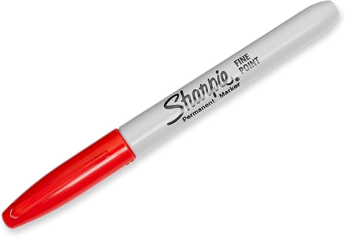Sharpie Permanent Markers, Fine Tip, Red, 36 Count - Marks on Paper, Plastic, Metal, Wood, Perfect for Drawing, Coloring, Posters, Home, Office Supplies