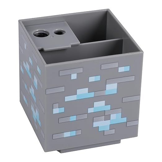 Paladone Minecraft Official Licensed Desktop Organizer Stationery Holder for Pencils Pens & Markers, Gamer Decor Desk Organization (Multi)