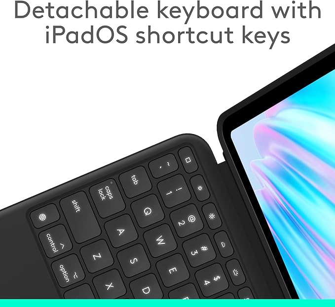 Logitech Combo Touch iPad Air 11-inch (M2 & M3), iPad Air (5th gen) Keyboard Case - Midnight Black and Logitech Crayon Digital Pencil (2018 and later)