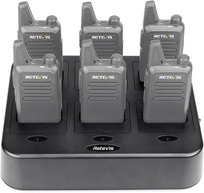 Retevis RT22 Six Way Charger, Walkie Talkie Charger, Multi Unit Charging Station, Compatible with Retevis RT22 RT22S RB19 RB19P RB39 RB39P Two Way Radio(3 Pack)