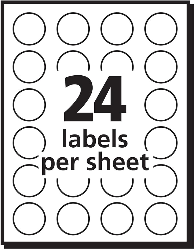 Avery Print/Write Self-Adhesive Removable Labels, 0.75 Inch Diameter, Red, 1008 per Pack (5466)