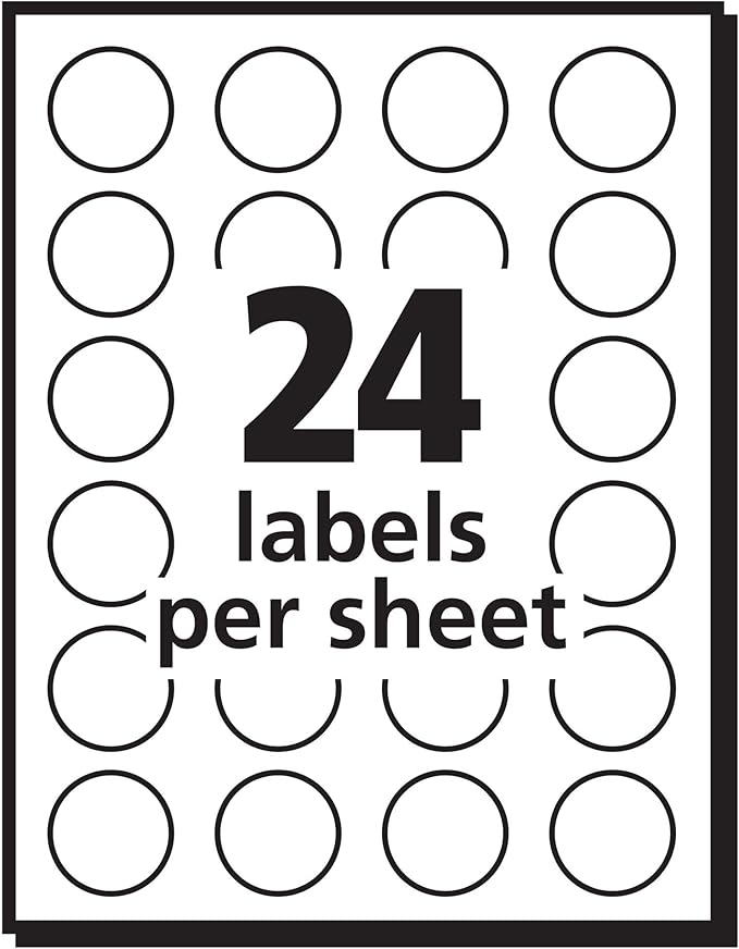 Avery Removable Print or Write Labels for Laser and Inkjet Printers, 0.75 Inches, Round, Pack of 1008 (5408)