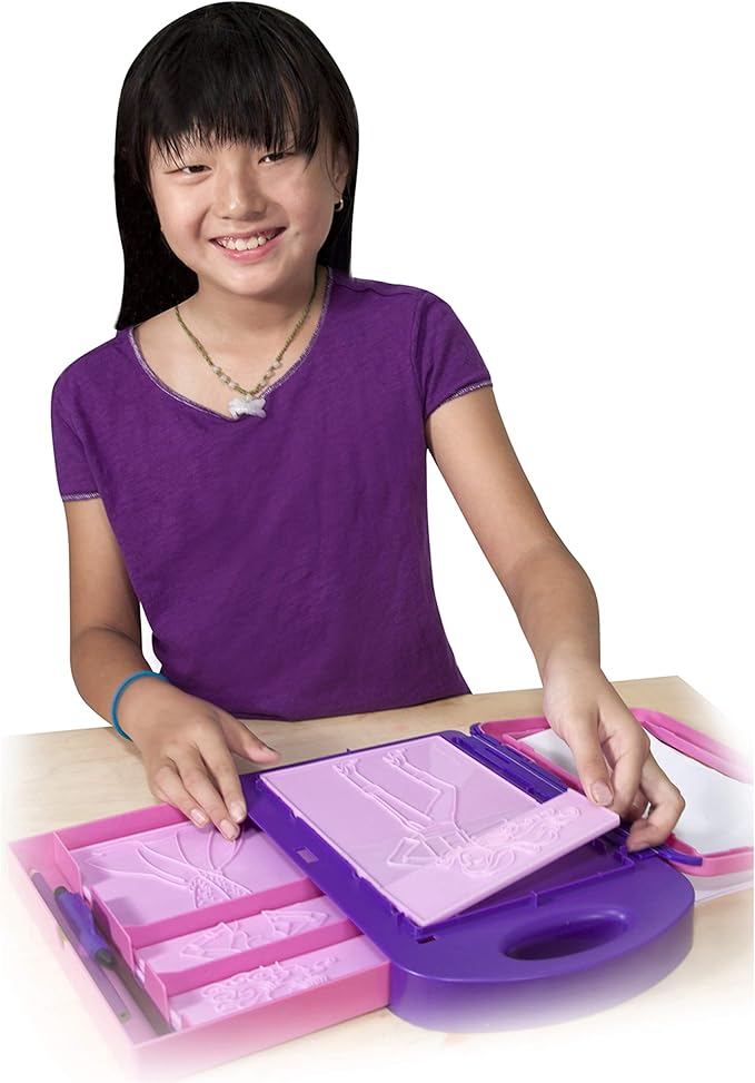Melissa & Doug Fashion Design Art Activity Kit - 9 Double-Sided Rubbing Plates, 4 Pencils, Crayon - Fashion Plates, Travel Toys for Kids Ages 5+