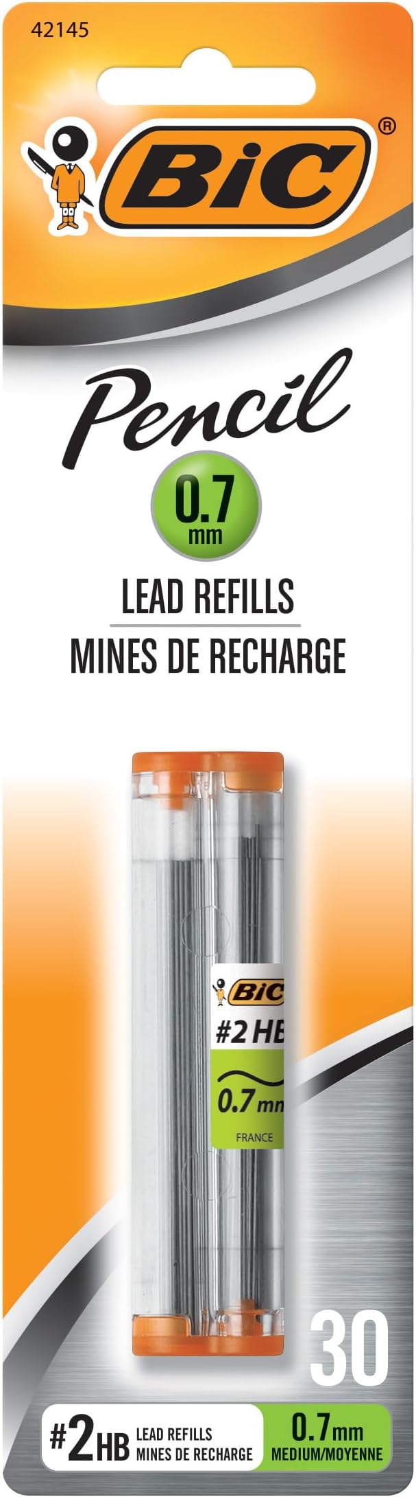 BIC Pencil Lead Refills, Medium Point (0.7mm), 30ct (L730P1),Black