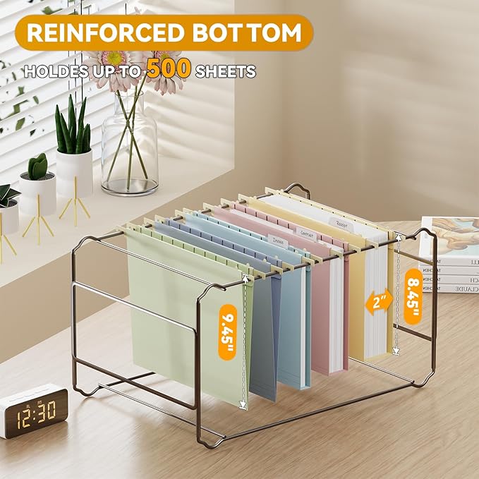 Plastic Hanging File Folders Letter Size,12 Pack Reinforced Filing Cabinet Folders with Tabs,Macaron Heavy Duty Hanging Organizer Foldrs for File Box & File Frame,Designed for Home Office