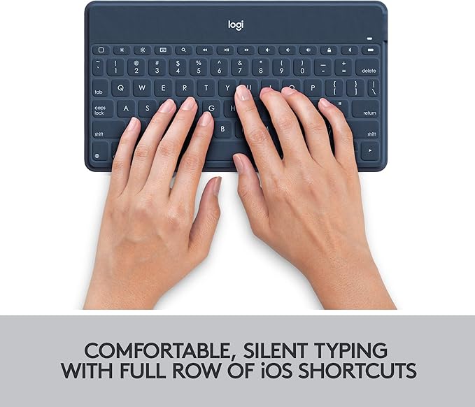 Logitech Keys-to-Go Super-Slim and Super-Light Bluetooth Keyboard for iPhone, iPad, Mac and Apple TV, Including iPad Air 5th Gen (2022) - Classic Blue