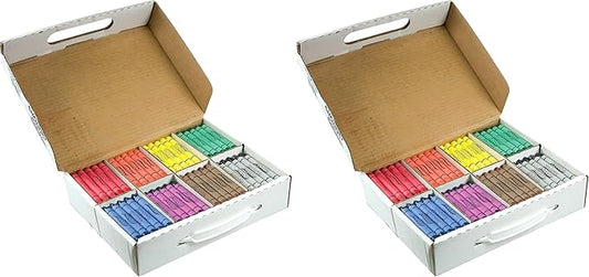 Prang Crayons Master Pack, Large Size, 8 Assorted Colors, 200 Count (32341) (Pack of 2)