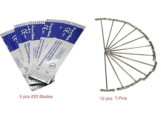 Precision Plus Dissection Kit - 24-Piece Biology Kit - 9 Stainless Steel Instruments - Extra Blades & T-Pins - Biology Students & Faculty – Assorted Color Cases
