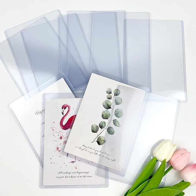 5" x 7" Photo Postcard Protectors, Rigid Hard Print Protectors, Clear Waterproof Protectors, Paper Sleeves Photo Plastic Sleeves Document Holder, Memories and Collectibles Storage (30 Pack)