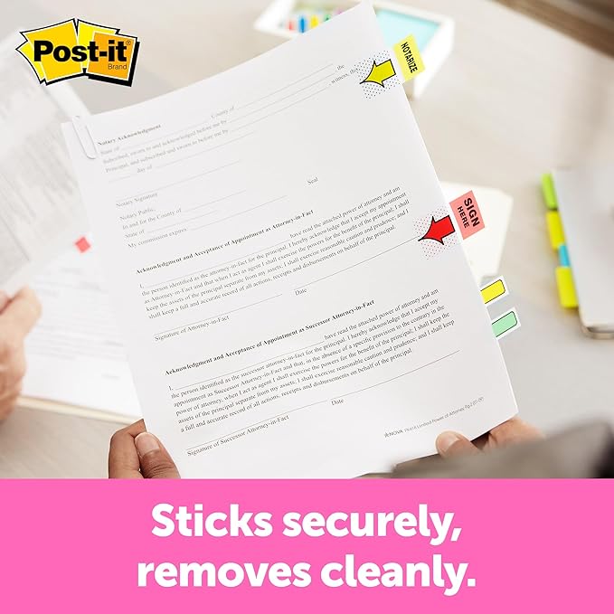 Post-it Initial Here Flags, 100 Flags/Pack, 1 in Wide, Blue (680-IH2) - 24 Pack, 2400 Total Flags