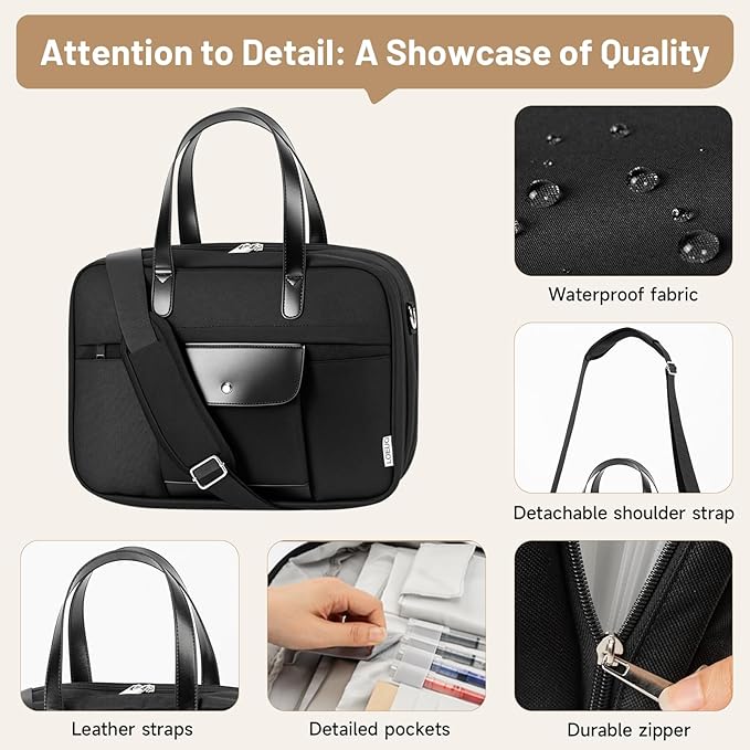 3 Ring Binder with Zipper Fits 500 Sheets, 2 Inch Zipper Binder 3 Ring with Shoulder Strap, Binders Organizer Bag with 16" Laptop Compartment for School and Office
