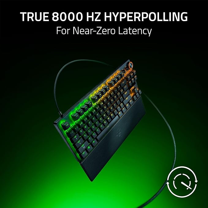 Razer Huntsman V3 Pro TKL 8KHz Esports Gaming Keyboard: Analog Optical Switches Gen 2-8000 Hz Polling Snap Tap - Rapid Trigger - Adjustable Actuation - Media Controls - PBT Keycaps - Black