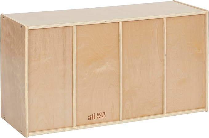 ECR4Kids Streamline 20 Cubby Tray Storage Cabinet, 4x5, Classroom Furniture, Natural