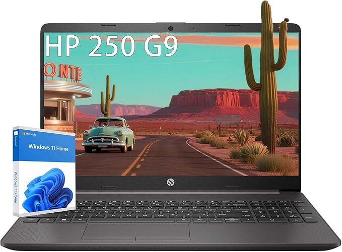 HP Laptop Computer 15.6 for Business Home and Student, with Office 365 for The Web, Windows 11 Home, Thin and Lightweight Notebook, IPS, Intel Dual Core, 4GB RAM, 256GB SSD, Wi-Fi6, Webam, with Hub