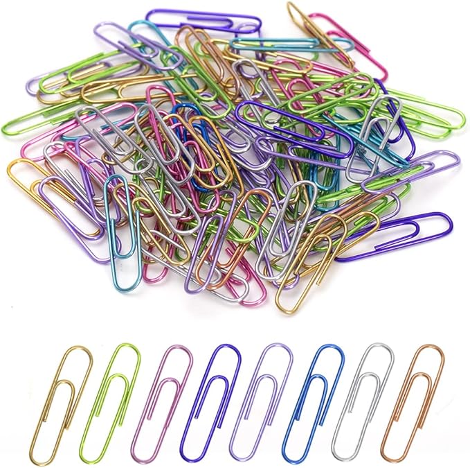 Paper Clips, 240pcs Medium Size Colored, PaperClips Assorted Colors, Paper Clips for Paperwork Office School and Personal Use