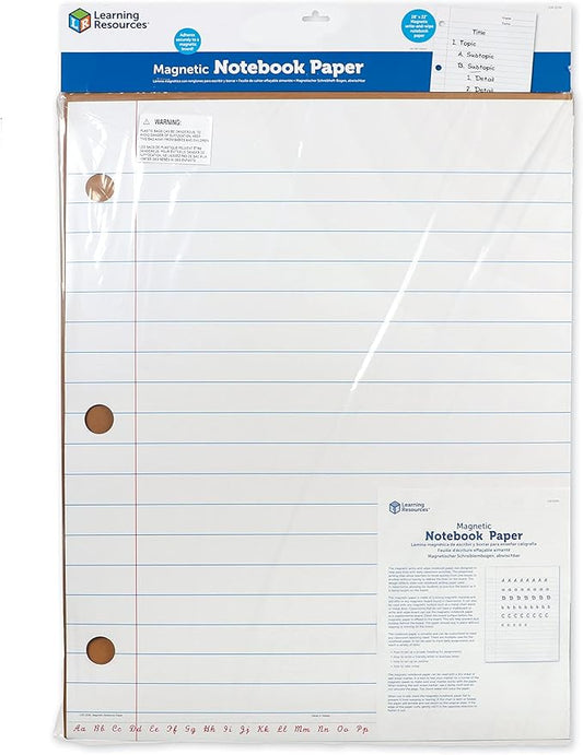 Learning Resources Giant Sized Magnetic Notebook Paper - Writing Skills, Handwriting Practice, Model Sentences, Student and Teaching Supplies, Classroom Must Haves, Homeschool, Back to School