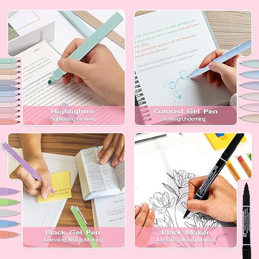 Bible Study Supplies Kit for Women 96PCS Bible Journaling Kit with Bible Tabs for Women,Bible Highlighters and Pens, Bookmark, Journal, Bible Bag, Stationary Gift Set for Christian Girls