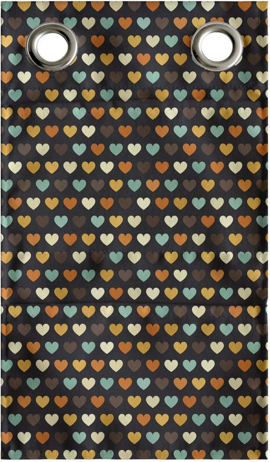 Ambesonne Love Hanging Pocket Organizer, Mini Pattern with Symmetric Tiny Heart Shapes Valentine's Day Themed Illustration, Printed Polyester Storage Bag with Pockets, 9" x 16", Multicolor