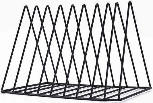 Sooyee 9 Slot Black Magazine Holder,Desktop File Sorter Organizer Triangle Bookshelf Decor Home Office