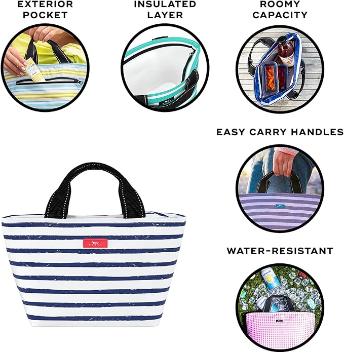 SCOUT Nooner Insulated Lunch Box for Women with 6 Can Capacity - Lightweight Work Lunch Bag for Teachers and Nurses - Soft Cooler for Beach Travel and Picnic