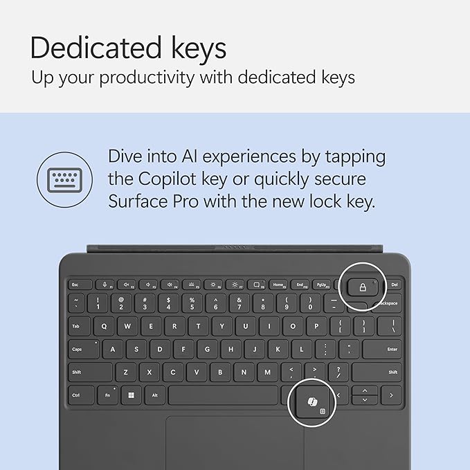 Microsoft Surface Pro Keyboard and Slim Pen 2 Bundle for Surface Pro 12" Device, Alcantara Material, Slate