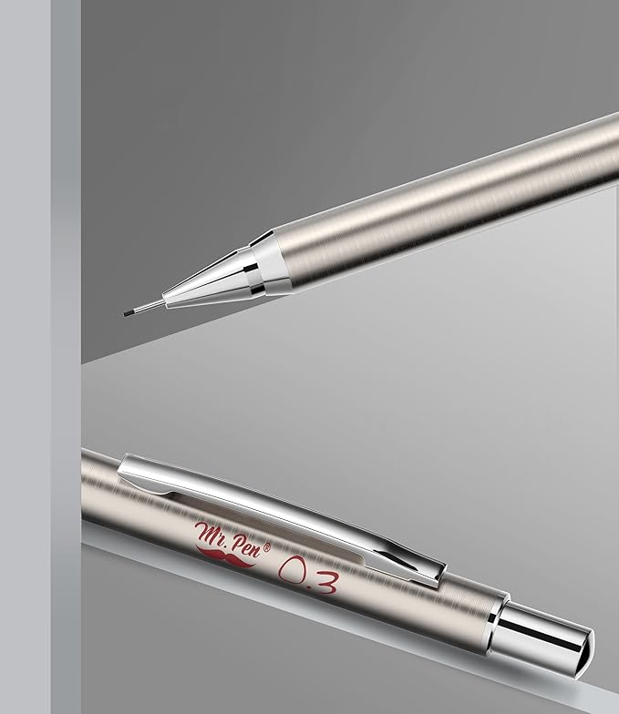 Mr. Pen- Metal Mechanical Pencils, 0.3mm, 2 Pack, Pencil Mechanical, Lead Pencil, Metal Mechanical Pencil