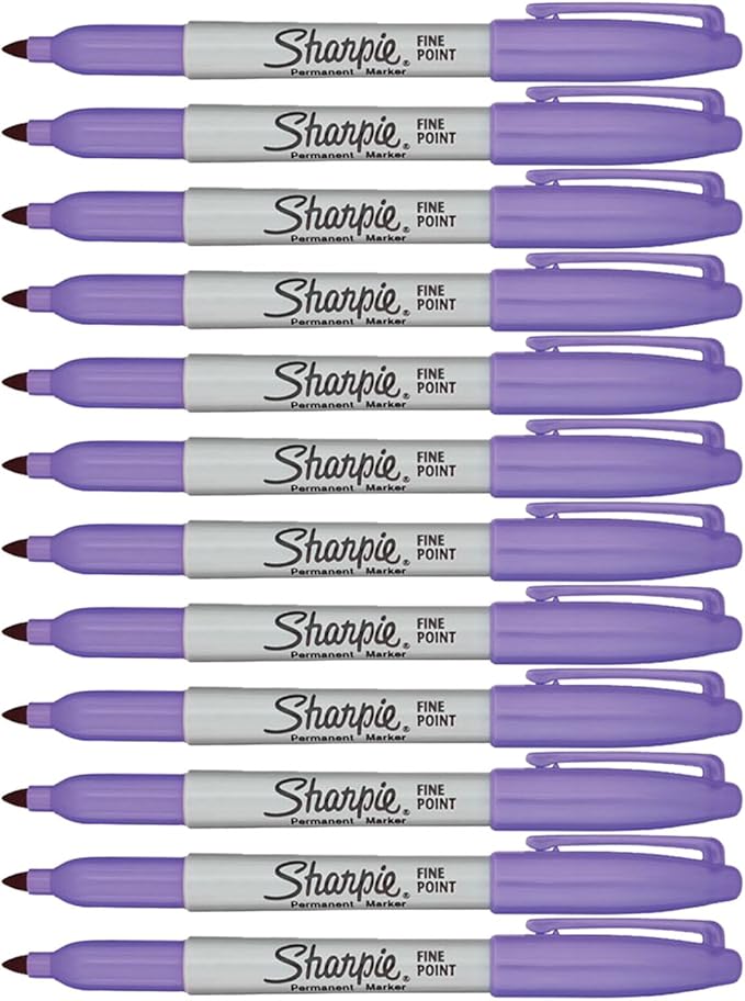 Sharpie Permanent Markers, Fine Point, 12-Count (Light Purple)