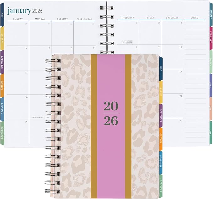 INSPIRED BY ERIN CONDREN 12M A5 Weekly Planner (January 2026 - December 2026) - Leopard cover