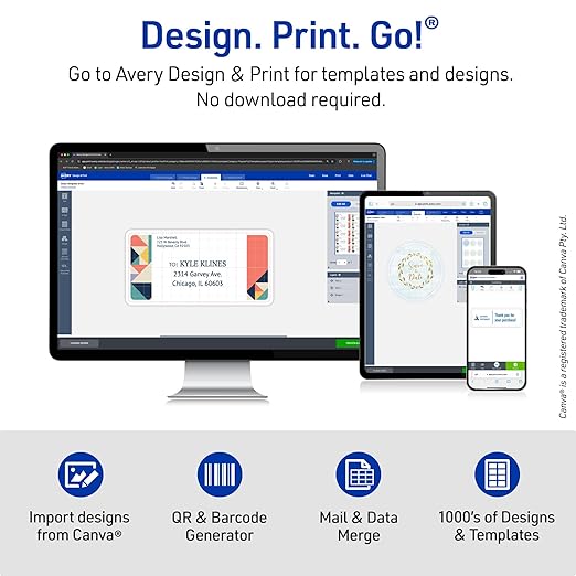 Avery Printable Mini-Sheets File Folder Labels, 2/3" x 3-7/16", Matte White, Permanent Adhesive, Laser/Inkjet Compatible, 300 Blank Stickers Total, Great for Printing a Few Labels at a Time (2181)