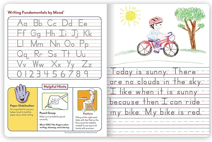Mead Primary Journal Creative Story Tablet, Grades K-2, 7-1/2" x 9-3/4", 100 Sheets per Journal, Blue (09554) (Pack of 12)