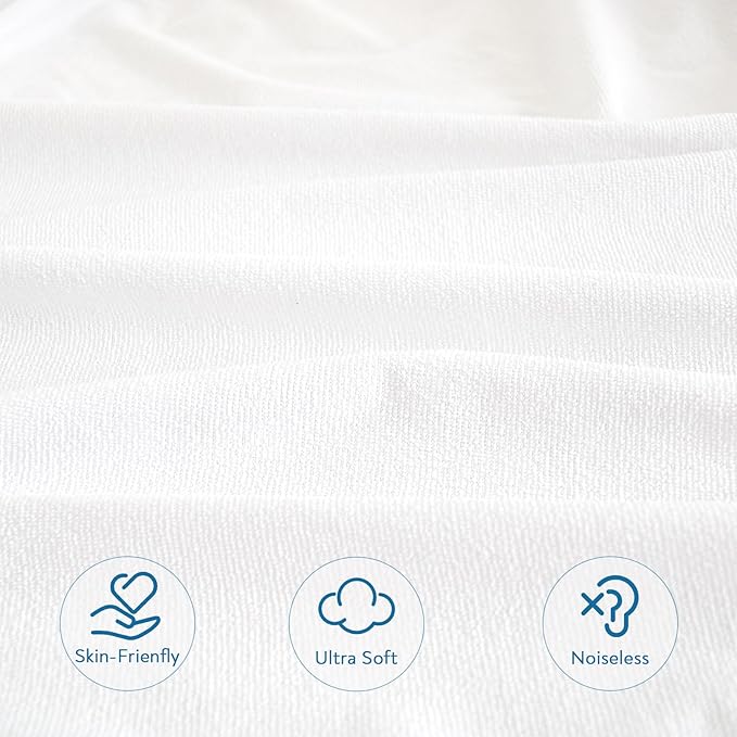 Full Size Mattress Protector Waterproof Mattress Topper Pad Cover Fitted Bed Sheets Full up -14'' Terry Super Soft & Breathable & Noiseless Mattress Protector Machine Washable