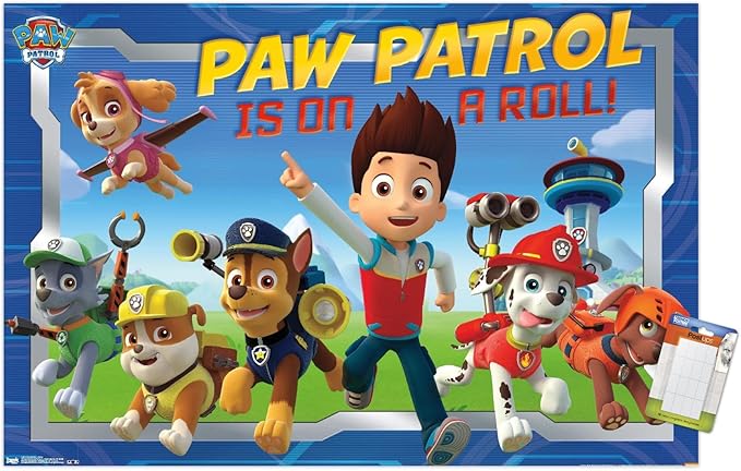 Nickelodeon Paw Patrol - Crew Wall Poster, 34L" x 22.4W", Premium Poster & Mount Bundle