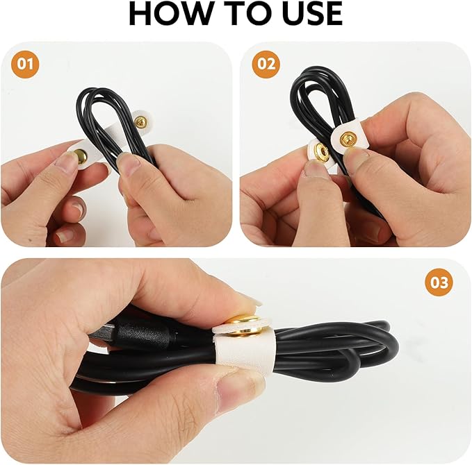 12 Pcs Cord Organizer, Stocking Stuffers for Men Portable PU Leather Cord Holder Winder Keeper Earphone Cable Cord USB Straps Earphone Winder with Leather Handmade(Black/White/Grey)
