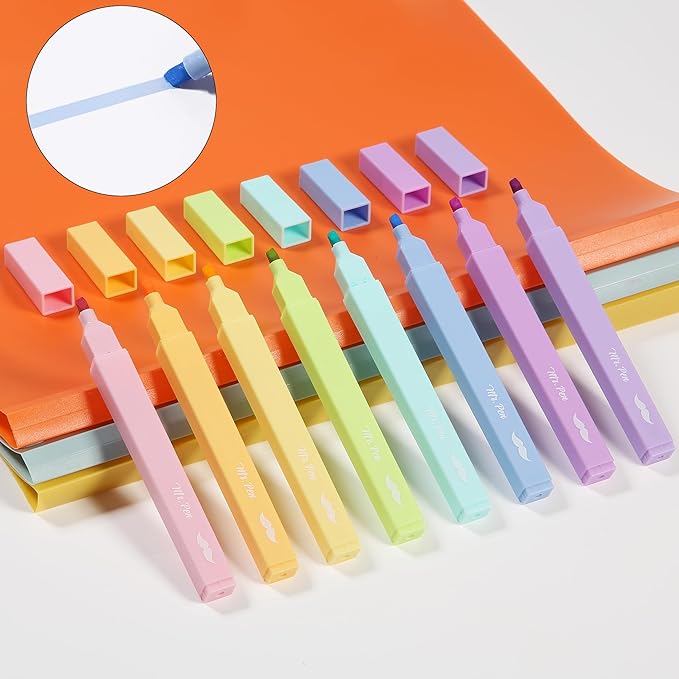 Mr. Pen- Aesthetic Highlighters, 8 Pcs, Chisel Tip, Pastel Candy Colors, Cute Assorted Colors, Bible Highlighters and Pens No Bleed for Bible Pages (Pack of 2)