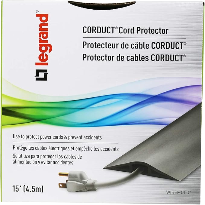 Legrand Wiremold CDB-15 Corduct 15 Foot Cord Cover for Floors, Holds 1 Cord or Cable, Brown (1 Pack)