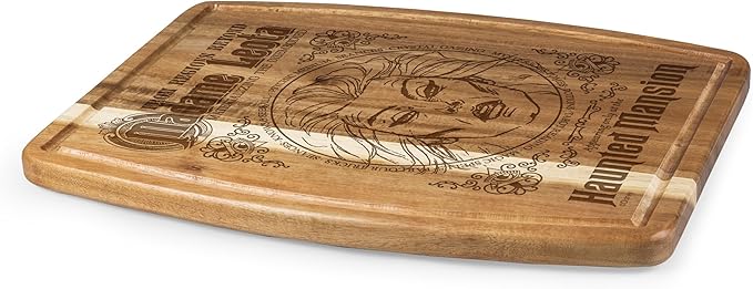 PICNIC TIME Disney Haunted Mansion Madame Leota Ovale Acacia Cutting Board Serving Board Charcuterie Cheese Board with Juice Groove Spooky Kitchen Decor Gift, (Acacia Wood)
