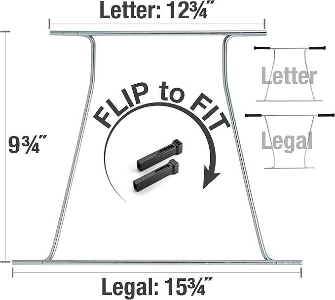 Officemate Universal Hanging File Frame,Letter and Legal Size,Rails 24 to 27,Steel,1 Set (91966),(Pack of 6)
