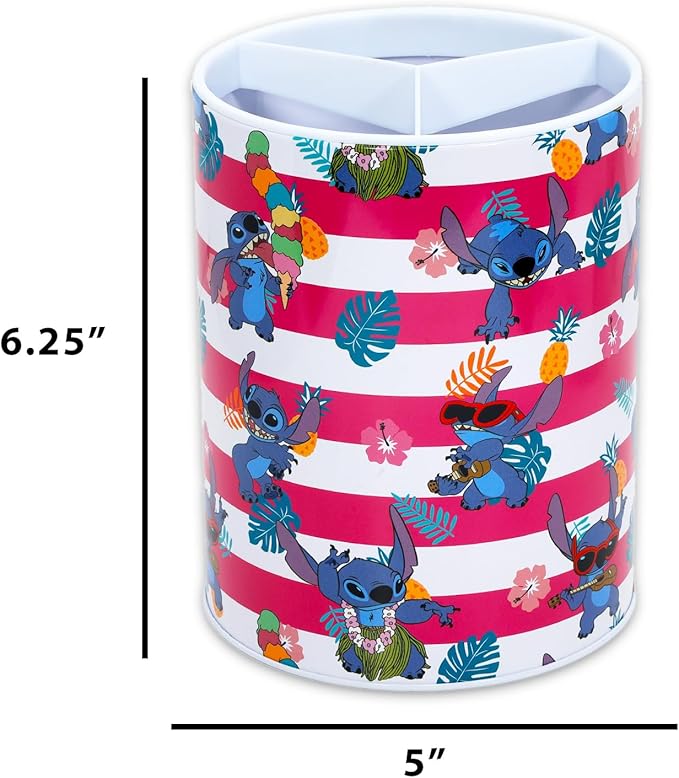 Disney Stitch Utensil Holder - Bundle with 6.5" Kitchen Organizer Plus Stickers | Lilo and Stitch Kitchen Utensil Holder Decor Pack