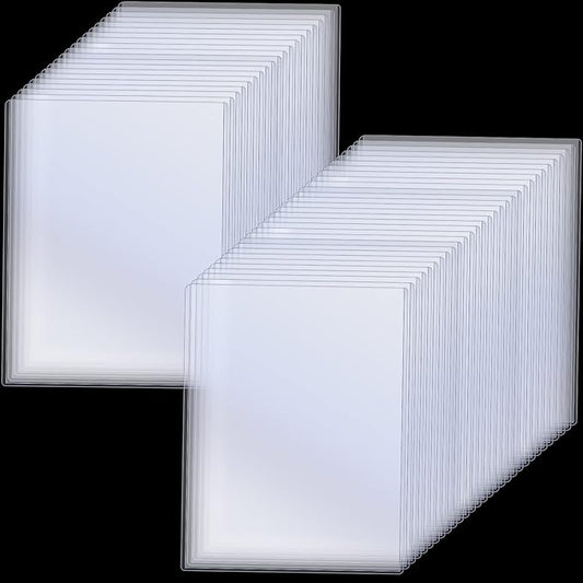 Teling 50 Pcs 8 1/2" x 11" Rigid Print Protectors Clear Rigid Sleeve Plastic Paper Page Protectors Clear Sheet Cover Photo Plastic Sleeve Hard Document Holder Birth Certificate Cover
