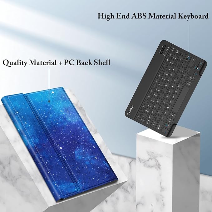 FINTIE Keyboard Case for Samsung Galaxy Tab S10 Lite/ S10 FE/ S9 FE 5G 10.9 Inch/Tab S9 11 Inch with S Pen Holder, Slim Stand Cover Detachable Wireless Bluetooth Keyboard, Starry Sky