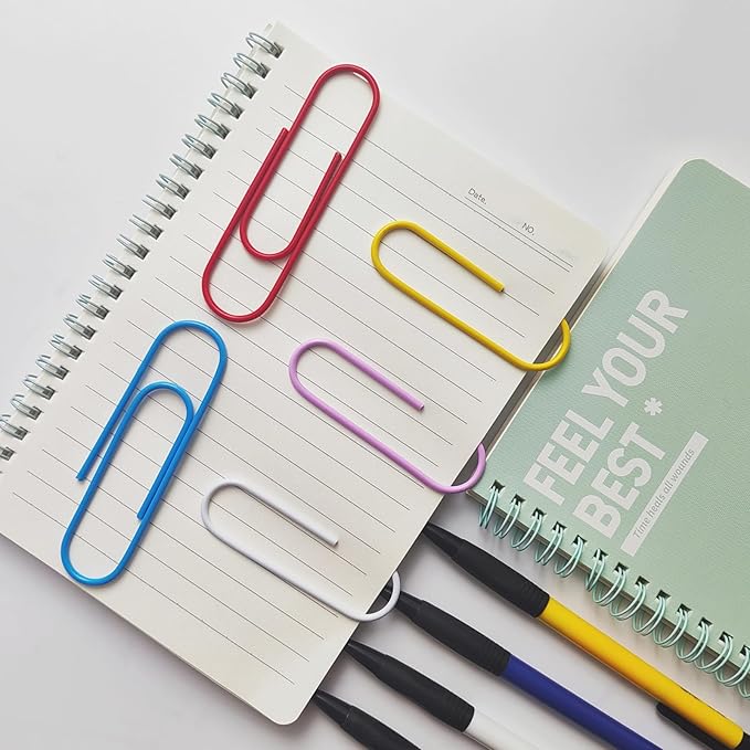 20 Pcs Jumbo Paper Clips 100mm/4 Inches Large Colored Big Papeclips for School, Office, and Daily Tasks