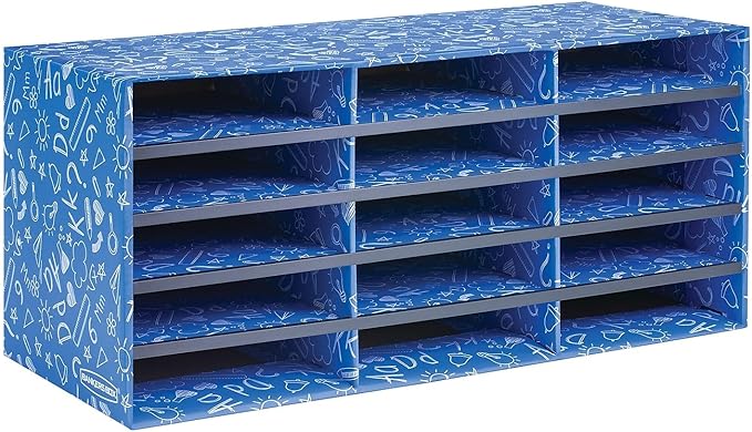 Bankers Box Classroom collection, 15-Compartment Literature Organizers, 28.5" x 12.375", Blue (3384301)