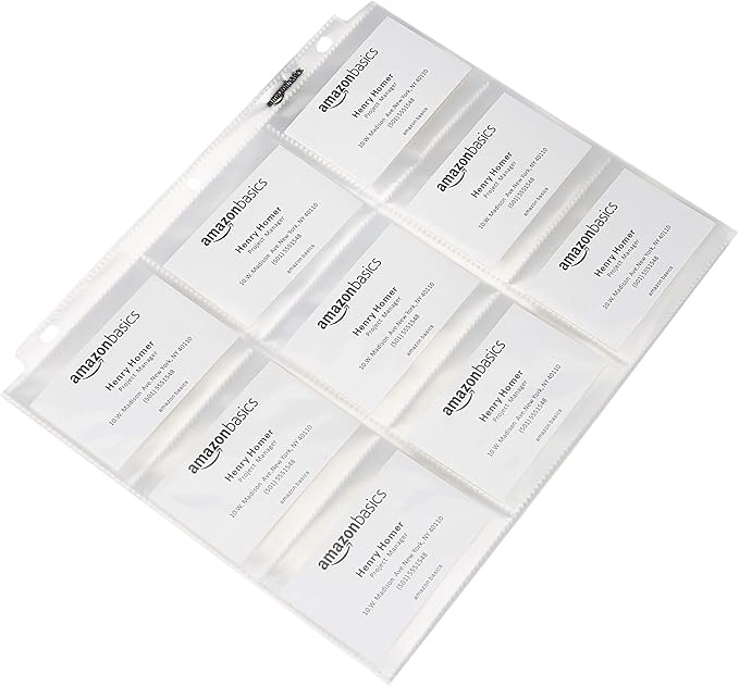 Amazon Basics 9-Sleeve Trading Card Protectors for 3 Ring Binder, Clear, 500-Pack