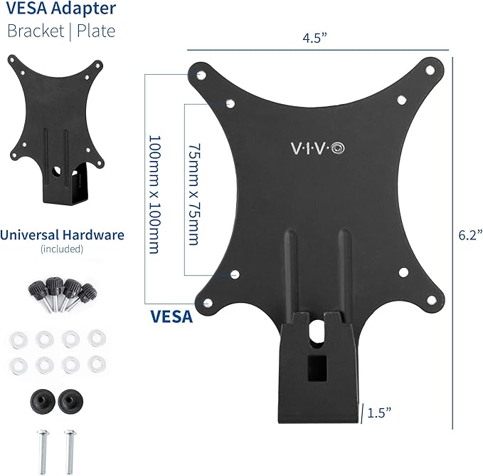 VIVO Quick Attach VESA Adapter Plate Bracket Designed for Dell Monitors S2218, S2318, S2319, S2418, S2419H, S2718, S2719, SE2419H, and More (MOUNT-DLS024)