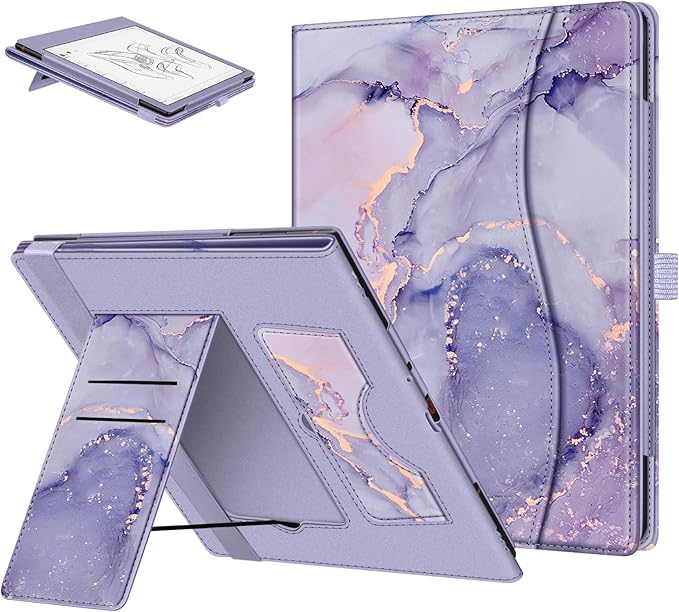 Fintie Case for 10.3" Boox Note Air 5 C (2025)/ Note Air4 C (2024)/ Note Air3 C/ Air3 B/W (2023) Tablet ePaper -Premium PU Leather Stand Cover Auto Sleep/Wake with Card Slot & Pen Holder, Lilac Marble