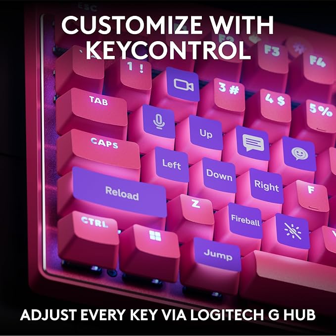 Logitech G PRO X TKL Rapid Tenkeyless Wired Gaming Keyboard with Magnetic Analog Switches, Rapid Trigger Mode, Adjustable Actuation, and Customizable RGB Lighting - Magenta