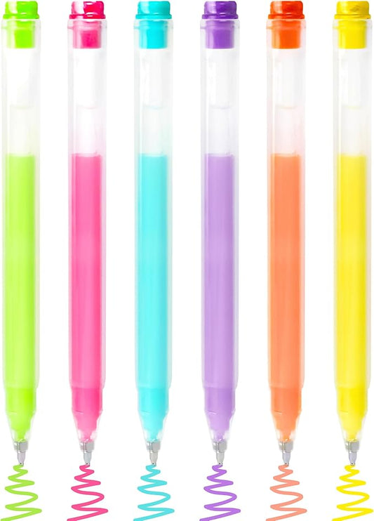 Smilo 3D Acrylic Gel Pens, 6 Color Opaque Paint Pens for Black Paper Rock Fabric Glass, No-Smear Quick-Dry Ink, 1.0 mm Fine Tip for Raised Lines & DIY Crafts, Journaling, Card Making