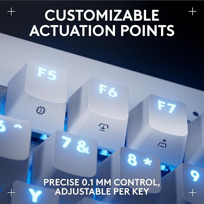 Logitech G PRO X TKL Rapid Tenkeyless Wired Gaming Keyboard with Magnetic Analog Switches, Rapid Trigger Mode, Adjustable Actuation, and Customizable RGB Lighting - White