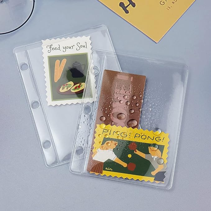 12 Pack Mini Size Clear Sheet Protectors 2.2 x 3.2 Inch Plastic Sleeves Page Protectors Top Loading Paper Protector for 3 Ring Binders, Acid-Free, Archival Safe for Documents and Photos